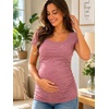 image:imageDecrum Maternity Shirts for Women  Soft Side Ruched Womens Pregnancy TopsPink