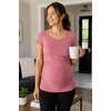 image:imageDecrum Maternity Shirts for Women  Soft Side Ruched Womens Pregnancy TopsPink