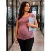 image:imageDecrum Maternity Shirts for Women  Soft Side Ruched Womens Pregnancy TopsPink