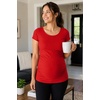 image:imageDecrum Maternity Shirts for Women  Soft Side Ruched Womens Pregnancy TopsRed