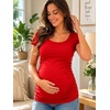 image:imageDecrum Maternity Shirts for Women  Soft Side Ruched Womens Pregnancy TopsRed