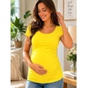 image:imageDecrum Maternity Shirts for Women  Soft Side Ruched Womens Pregnancy TopsYellow