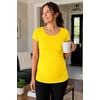 image:imageDecrum Maternity Shirts for Women  Soft Side Ruched Womens Pregnancy TopsYellow