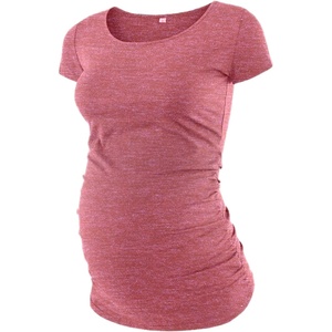 image:imageDecrum Maternity Shirts for Women  Soft Side Ruched Womens Pregnancy TopsPink