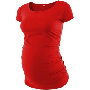 image:imageDecrum Maternity Shirts for Women  Soft Side Ruched Womens Pregnancy TopsRed