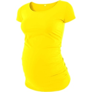 image:imageDecrum Maternity Shirts for Women  Soft Side Ruched Womens Pregnancy TopsYellow