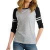 image:imageDecrum 34 Sleeve Tops for Women  Striped Sleeve Casual Raglan Baseball Shirt WomenHeather Gray Black