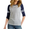 image:imageDecrum 34 Sleeve Tops for Women  Striped Sleeve Casual Raglan Baseball Shirt WomenHeather Gray Navy Blue