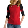 image:imageDecrum 34 Sleeve Tops for Women  Striped Sleeve Casual Raglan Baseball Shirt WomenRed Black