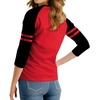 image:imageDecrum 34 Sleeve Tops for Women  Striped Sleeve Casual Raglan Baseball Shirt WomenRed Black