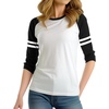 image:imageDecrum 34 Sleeve Tops for Women  Striped Sleeve Casual Raglan Baseball Shirt WomenWhite Black