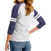 image:imageDecrum 34 Sleeve Tops for Women  Striped Sleeve Casual Raglan Baseball Shirt WomenWhite Denim Blue