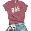 image:imageBest Aunt Ever BAE Shirts  Short Sleeves Crew Neck Graphic Tees For WomenHeather Pink