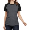 image:imageDecrum Raglan Shirt Women  Short Sleeve Casual Womens Baseball Tee ShirtsCharcoal Grey  Black