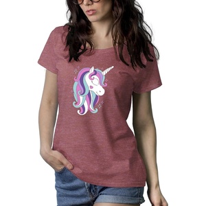 image:imageDecrum Unicorn Shirts for Women  Cute Graphic Unicorn Tees amp TopsHeather Pink  Shy Unicorn