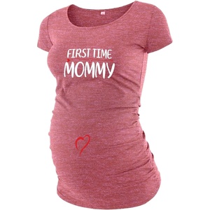 image:imageGraphic Maternity Shirts for Women Short Sleeve Funny Pregnancy Tops TeesHeather Pink