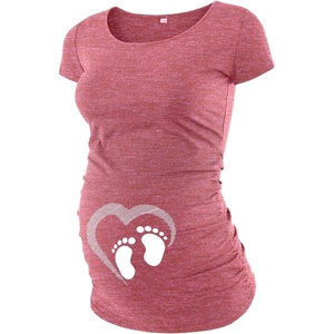 image:imageMaternity Shirts for Women  Graphic Short Sleeve Funny Pregnancy Top TeesHeather Pink