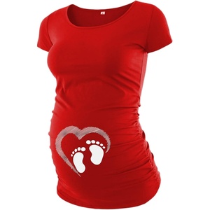 image:imageMaternity Shirts for Women  Graphic Short Sleeve Funny Pregnancy Top TeesRed