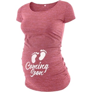 image:imageMaternity Shirts for Women Short Sleeve Funny Graphic Pregnancy Tops TeesHeather Pink