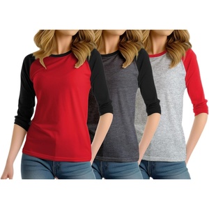 image:imagePack Of 3 Raglan Shirt Women 34 Sleeves Crew Neck Multipack Baseball TeesPack of 3  Set12