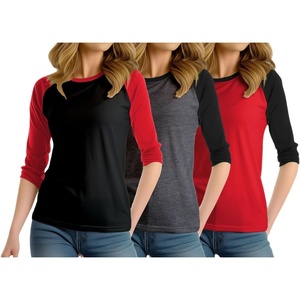 image:imagePack Of 3 Raglan Shirt Women 34 Sleeves Crew Neck Multipack Baseball TeesPack of 3  Set29