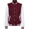 image:imageDecrum Bomber Varsity Jacket Women  High School Letterman Baseball JacketsMaroon White