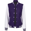 image:imageDecrum Bomber Varsity Jacket Women  High School Letterman Baseball JacketsPurple White