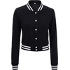 image:imageDecrum Letterman Varsity Jacket Women  Casual Highschool Baseball Style Cropped Bomber Jacket WomenBlack