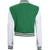 image:imageDecrum Letterman Varsity Jacket Women  Casual Highschool Baseball Style Cropped Bomber Jacket WomenGreen and White