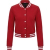 image:imageDecrum Letterman Varsity Jacket Women  Casual Highschool Baseball Style Cropped Bomber Jacket WomenRed