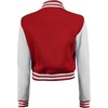 image:imageDecrum Letterman Varsity Jacket Women  Casual Highschool Baseball Style Cropped Bomber Jacket WomenRed and White