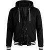 image:imageDecrum Mens Letterman Bomber Hooded Varsity JacketsBlack