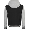 image:imageDecrum Mens Letterman Bomber Hooded Varsity JacketsBlack Heather Grey