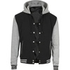 image:imageDecrum Mens Letterman Bomber Hooded Varsity JacketsBlack Heather Grey