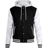 image:imageDecrum Mens Letterman Bomber Hooded Varsity JacketsBlack White