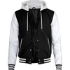 image:imageDecrum Mens Letterman Bomber Hooded Varsity JacketsBlack White