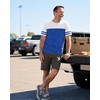 image:imageDecrum Mens Short Sleeve Crew Neck Striped T ShirtsDenim Blue  2 Stripes Short Sleeve