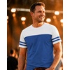 image:imageDecrum Mens Short Sleeve Crew Neck Striped T ShirtsDenim Blue  2 Stripes Short Sleeve