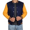 image:imageDecrum Varsity Jacket Men  Letterman Bomber Style Mens Baseball JacketsNavy Blue Yellow