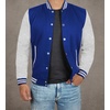 image:imageDecrum Varsity Jacket Men  Letterman Bomber Style Mens Baseball JacketsRoyal Blue Heather Grey