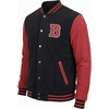 image:imageLetterman Jacket Men  High School Bomber Baseball Mens Varsity JacketsBlack  Red  Chenille Letter B