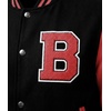 image:imageLetterman Jacket Men  High School Bomber Baseball Mens Varsity JacketsBlack  Red  Chenille Letter B