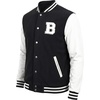image:imageLetterman Jacket Men  High School Bomber Baseball Mens Varsity JacketsBlack  White  Chenille Letter B