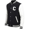 image:imageLetterman Jacket Men  High School Bomber Baseball Mens Varsity JacketsBlack  White  Chenille Letter C