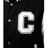 image:imageLetterman Jacket Men  High School Bomber Baseball Mens Varsity JacketsBlack  White  Chenille Letter C