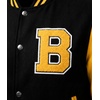 image:imageLetterman Jacket Men  High School Bomber Baseball Mens Varsity JacketsBlack  Yellow  Chenille Letter B
