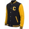 image:imageLetterman Jacket Men  High School Bomber Baseball Mens Varsity JacketsBlack  Yellow  Chenille Letter C