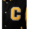 image:imageLetterman Jacket Men  High School Bomber Baseball Mens Varsity JacketsBlack  Yellow  Chenille Letter C