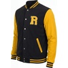 image:imageLetterman Jacket Men  High School Bomber Baseball Mens Varsity JacketsBlack  Yellow  Chenille Letter R