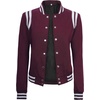 image:imageVarsity Jacket Women Bomber Shoulder Detailing Baseball Letterman JacketsMaroon